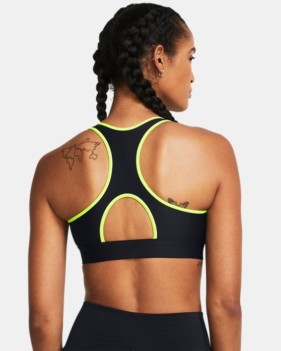Women's HeatGear® Mid Padless Sports Bra, Black, pdpMainDesktop image number 1